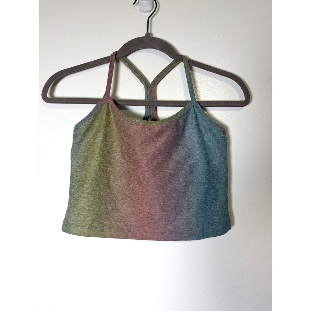 Beyond Yoga Spacedye Rainbow Ombre Crop Tank Top Racerback Medium PY4382
